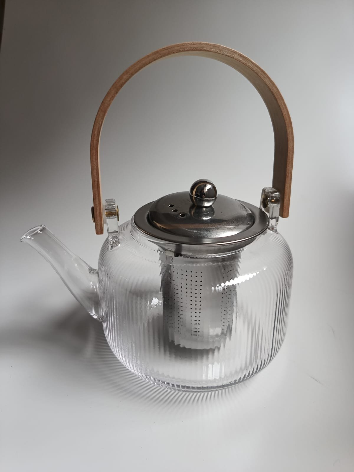 Tetera vidrio 1000 ml manija bambú