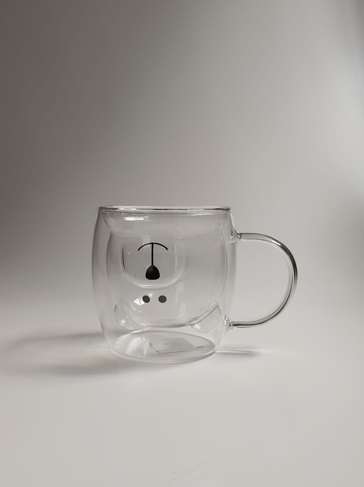 Taza doble vidrio osito con asa 280 ml