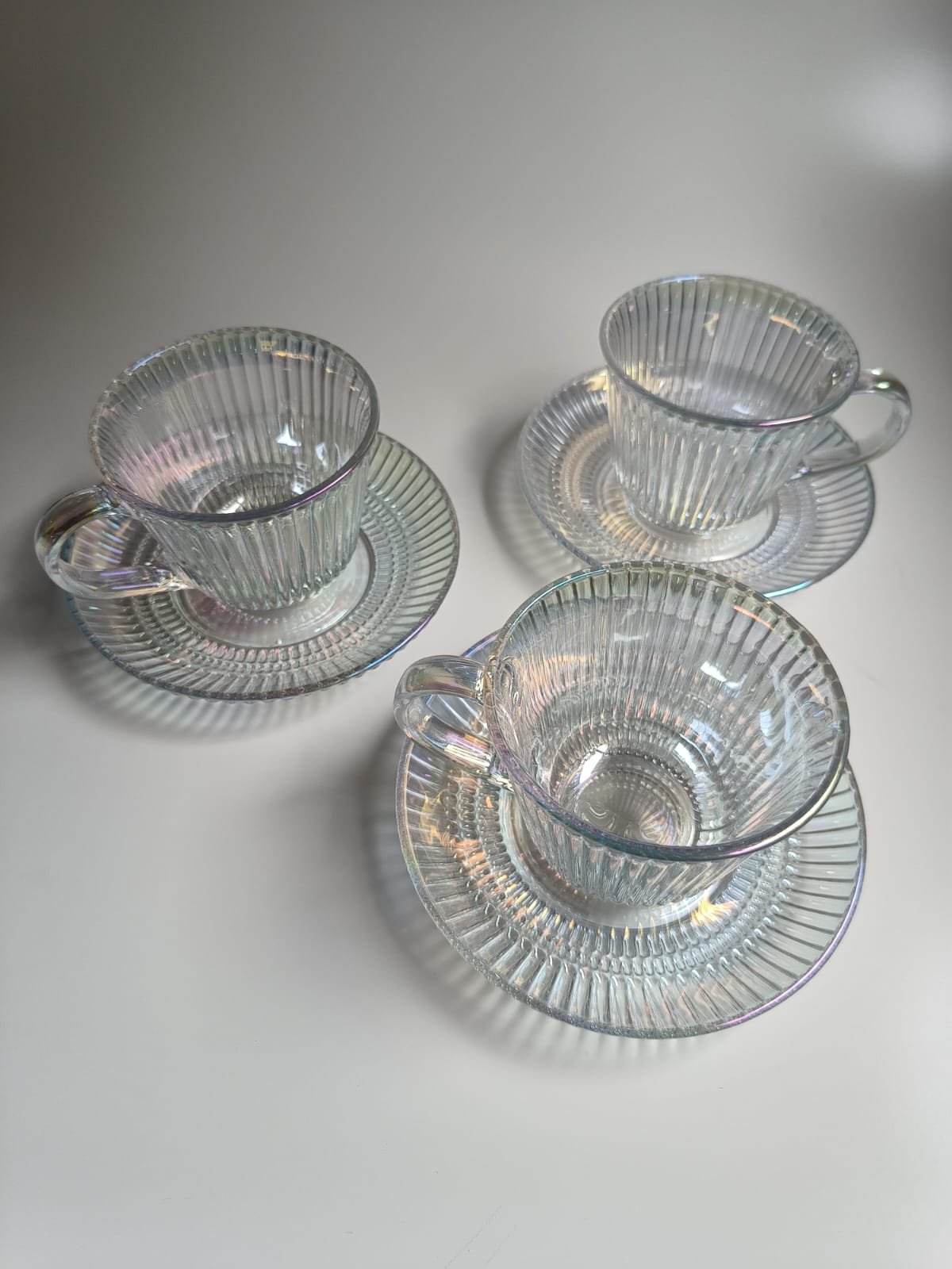 Set tazas de vidrio 12 piezas tornasol - 200 ml