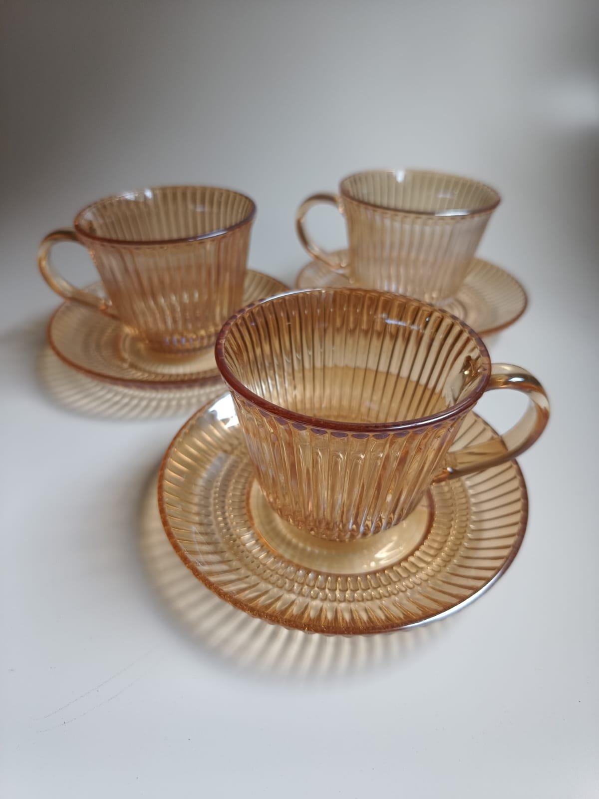 Set tazas de vidrio 12 piezas cobre - 200 ml