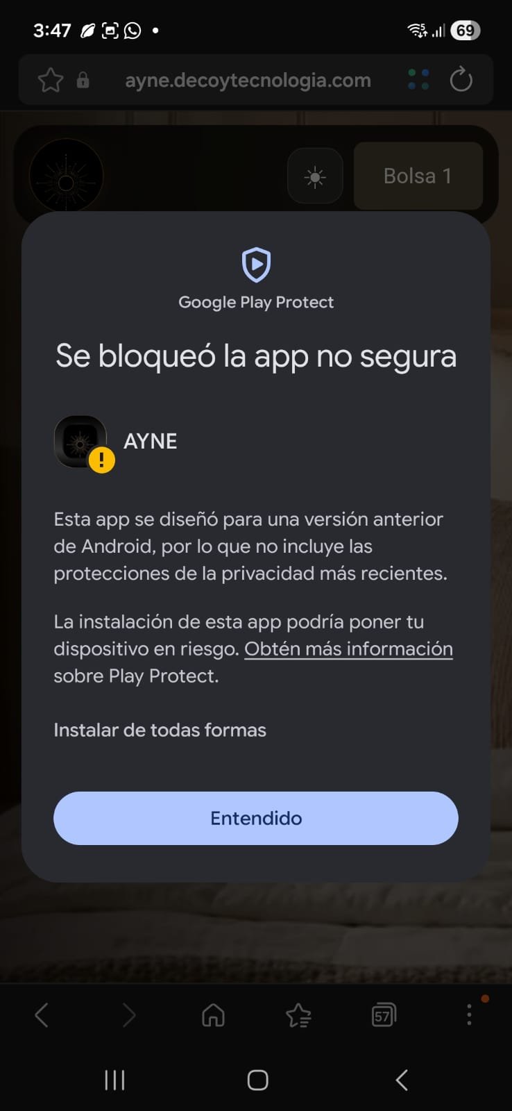 Instalación de AYNE en Android